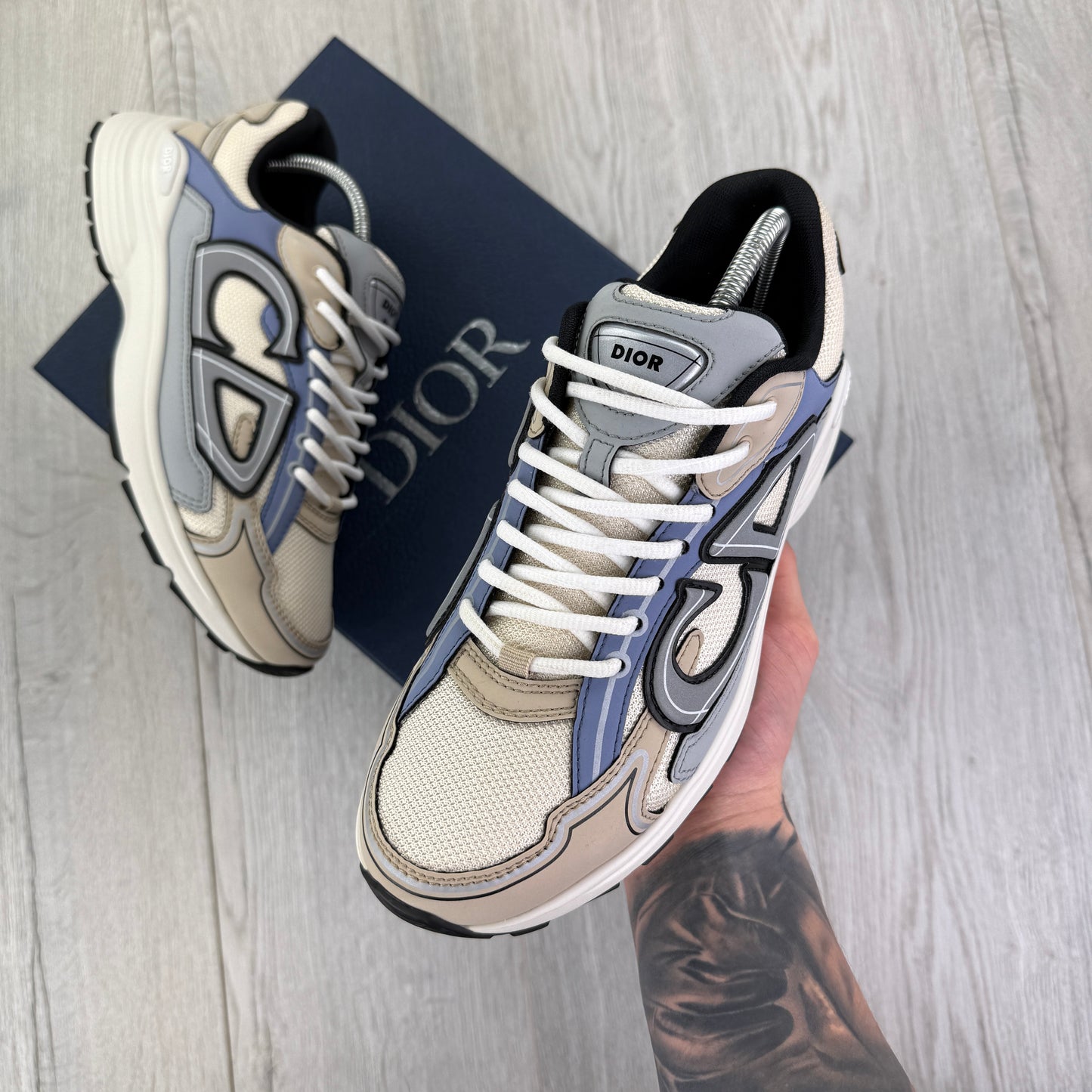 Dior B30 Men’s Beige & Blue Trainers - 41.5 (Fit Uk 7.5