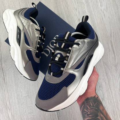 Dior B22 Men’s Navy & Silver Runners - 46