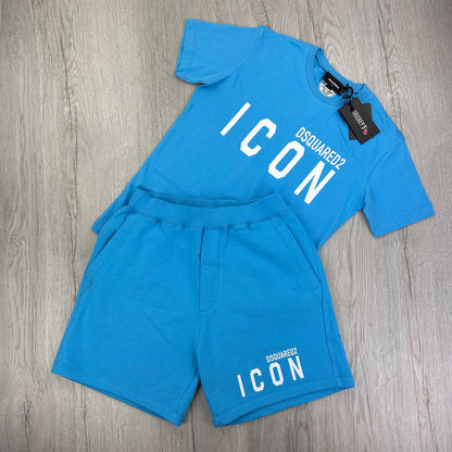 Dsquared2 Men’s ‘ICON’ Blue T-shirt & Short Set