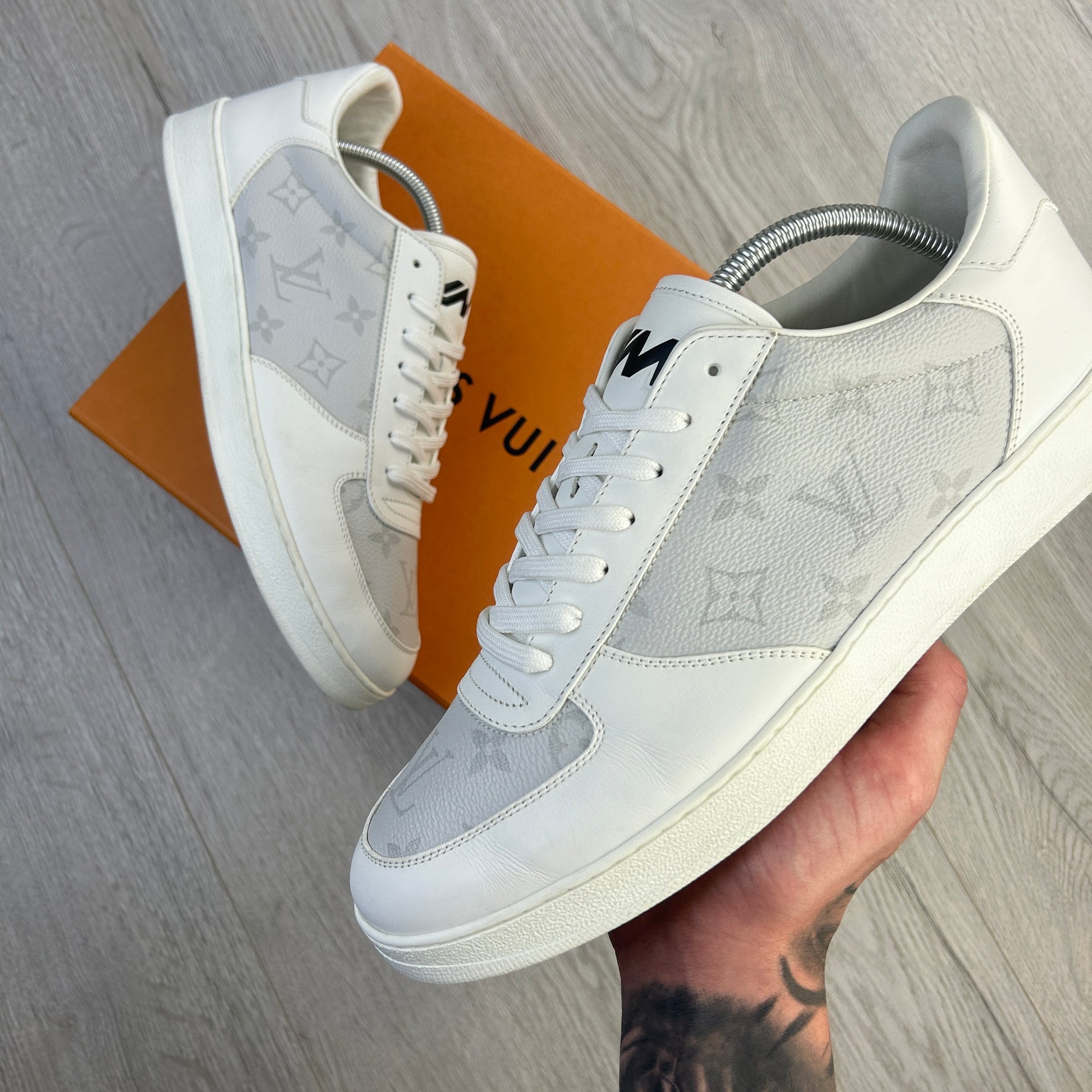 Tattoo leather low trainers Louis Vuitton White size 8 UK in