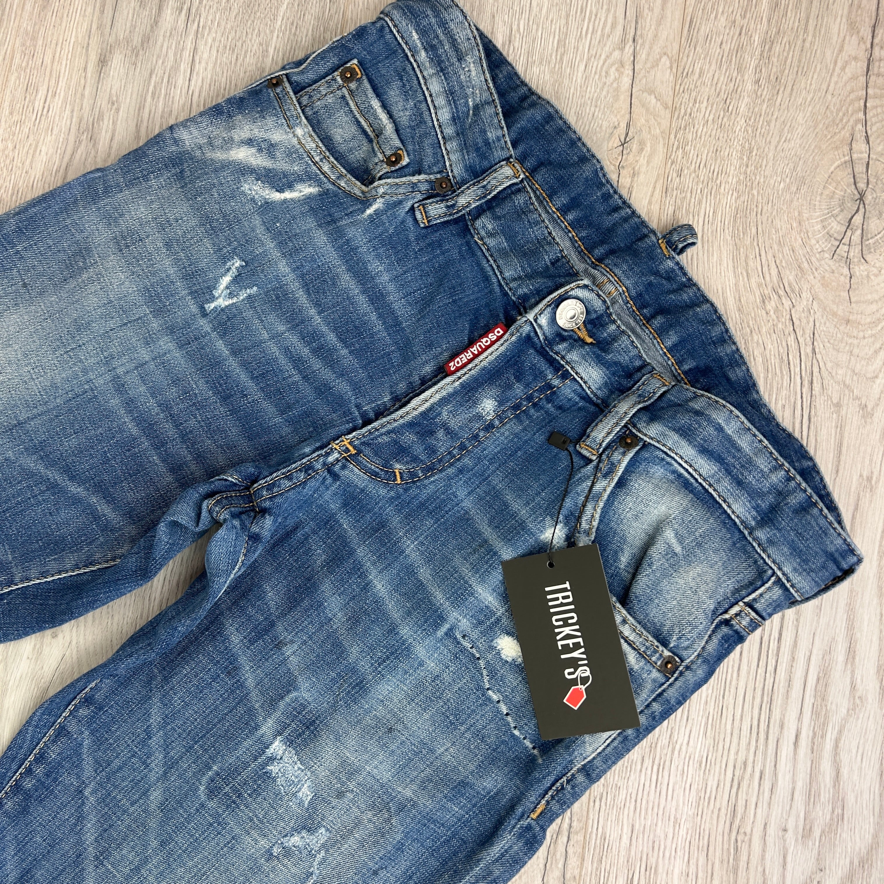 Dsquared2 Men’s Blue Distressed Slim Jeans - 48 (Uk 31/32)