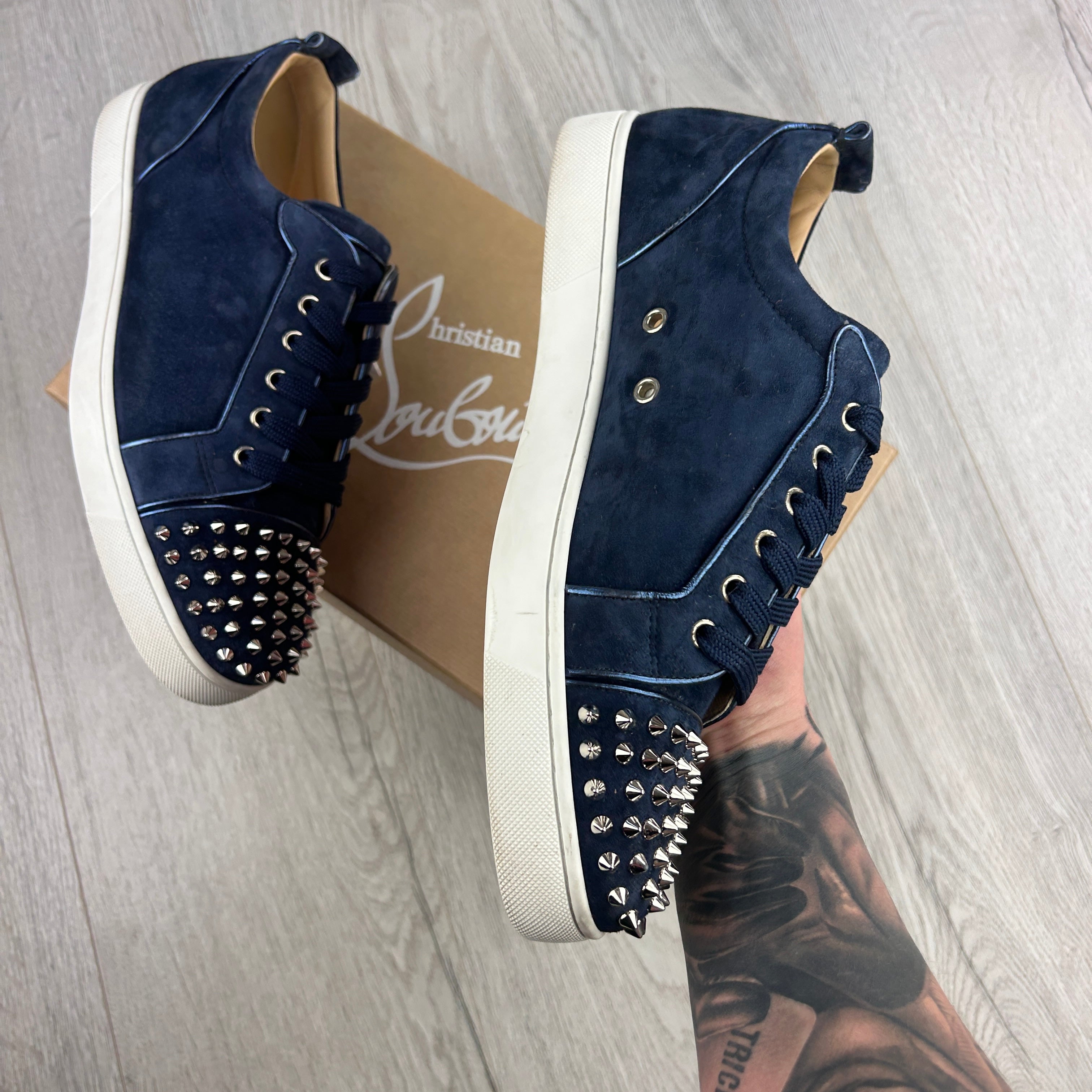 Mens blue clearance suede christian louboutin