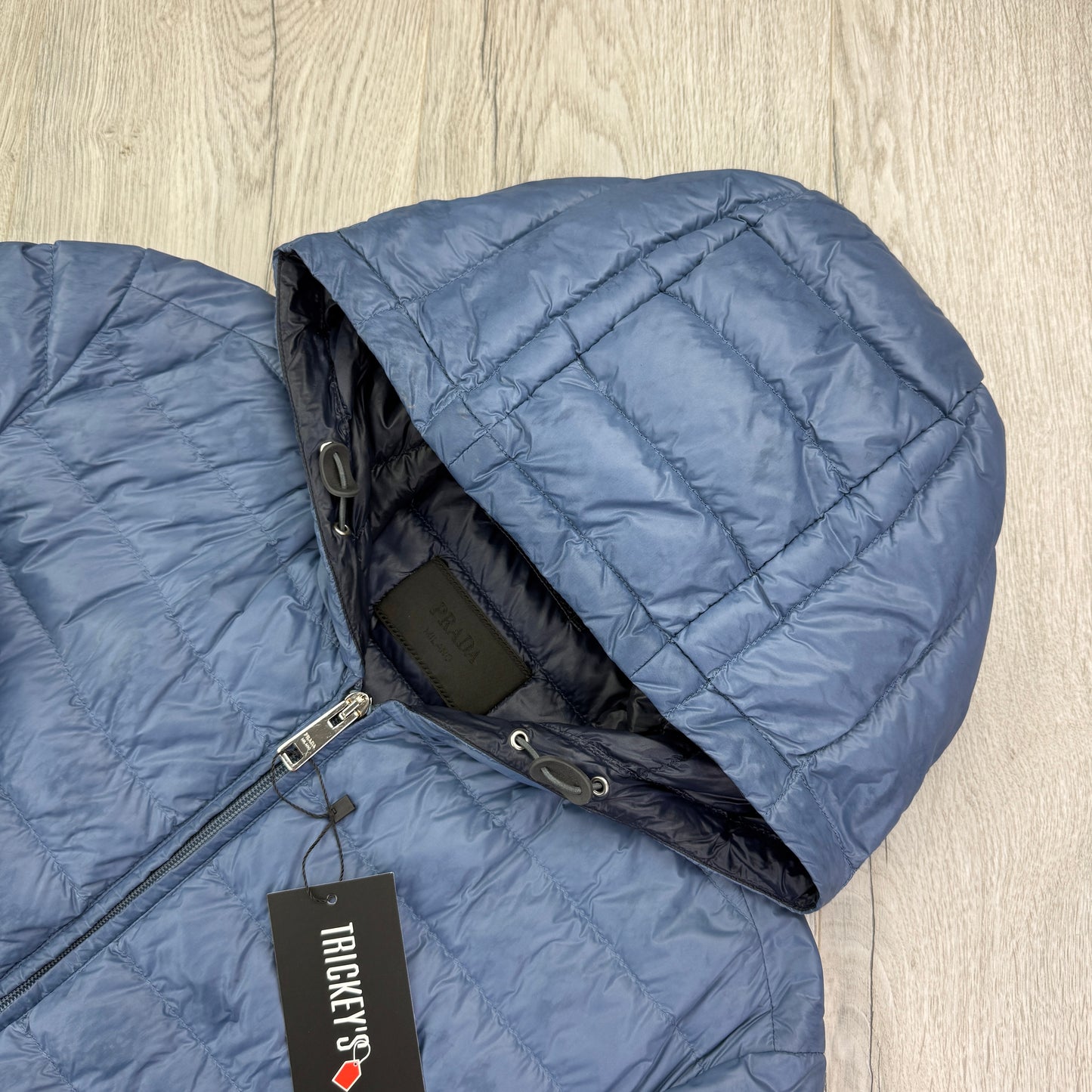 Prada Men’s Blue Zip-up Puffer Jacket - 48