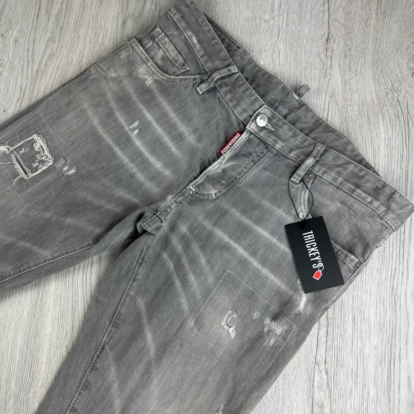 Dsquared2 Men’s Dark Grey Distressed Slim Jeans - 50 (Uk 32/33)