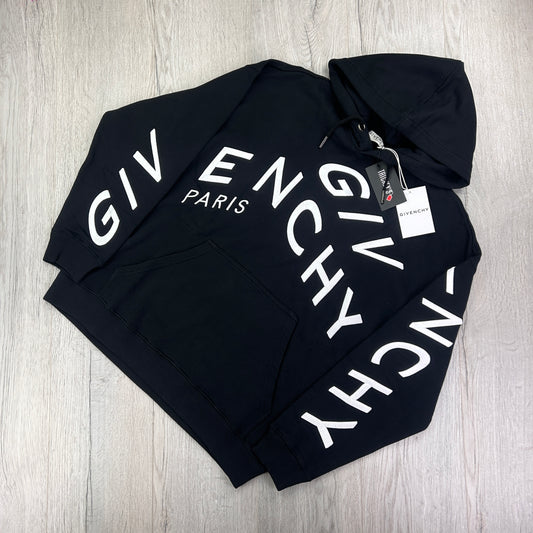 Givenchy Men’s Black Pullover Hoodie Embroidered Logo