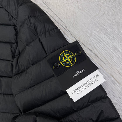 Stone Island Men’s Black Loom Woven R-Nylon Zip-up Padded Down-TC Jacket - XXL