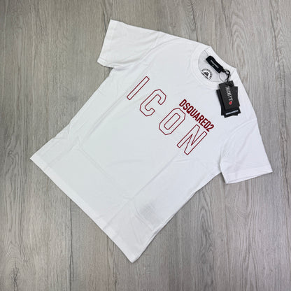 Dsquared2 Men’s White & Red ICON T-shirt