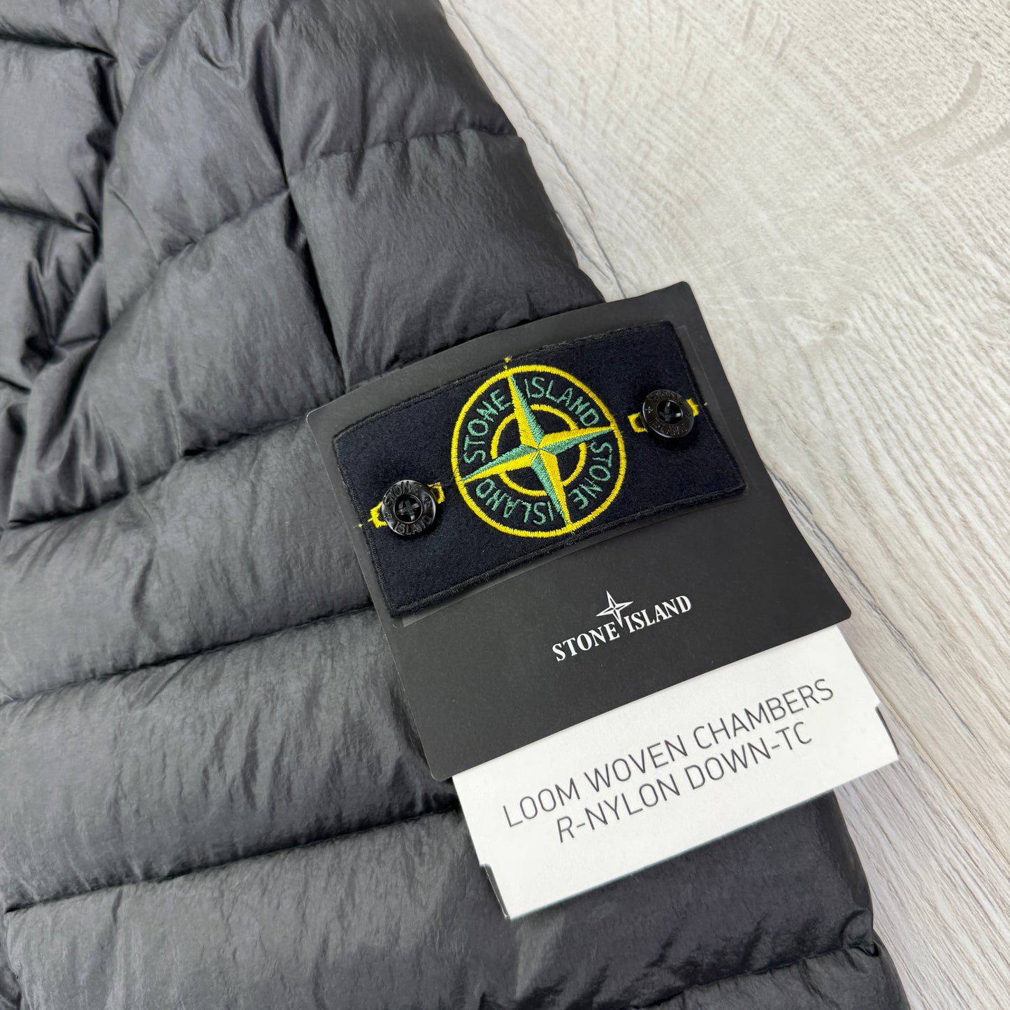 Stone Island Men’s Black Loom Woven R-Nylon Zip-up Padded Down-TC Jacket - XXL