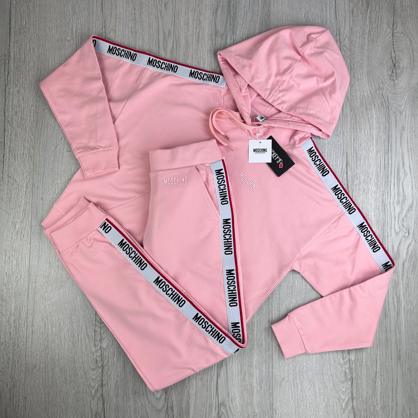 Moschino Women’s Pink Taped Full Tracksuit