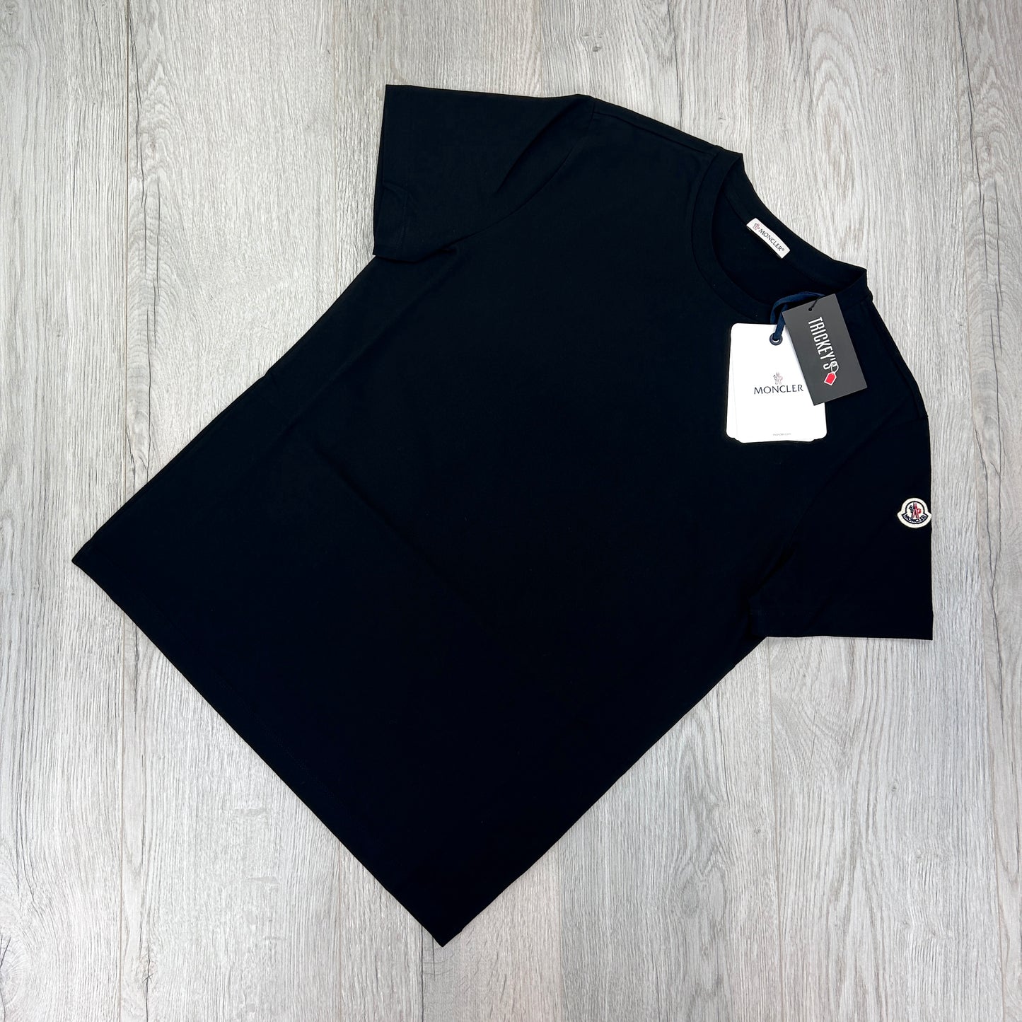 Moncler Men’s Black T-shirt With Arm Badge