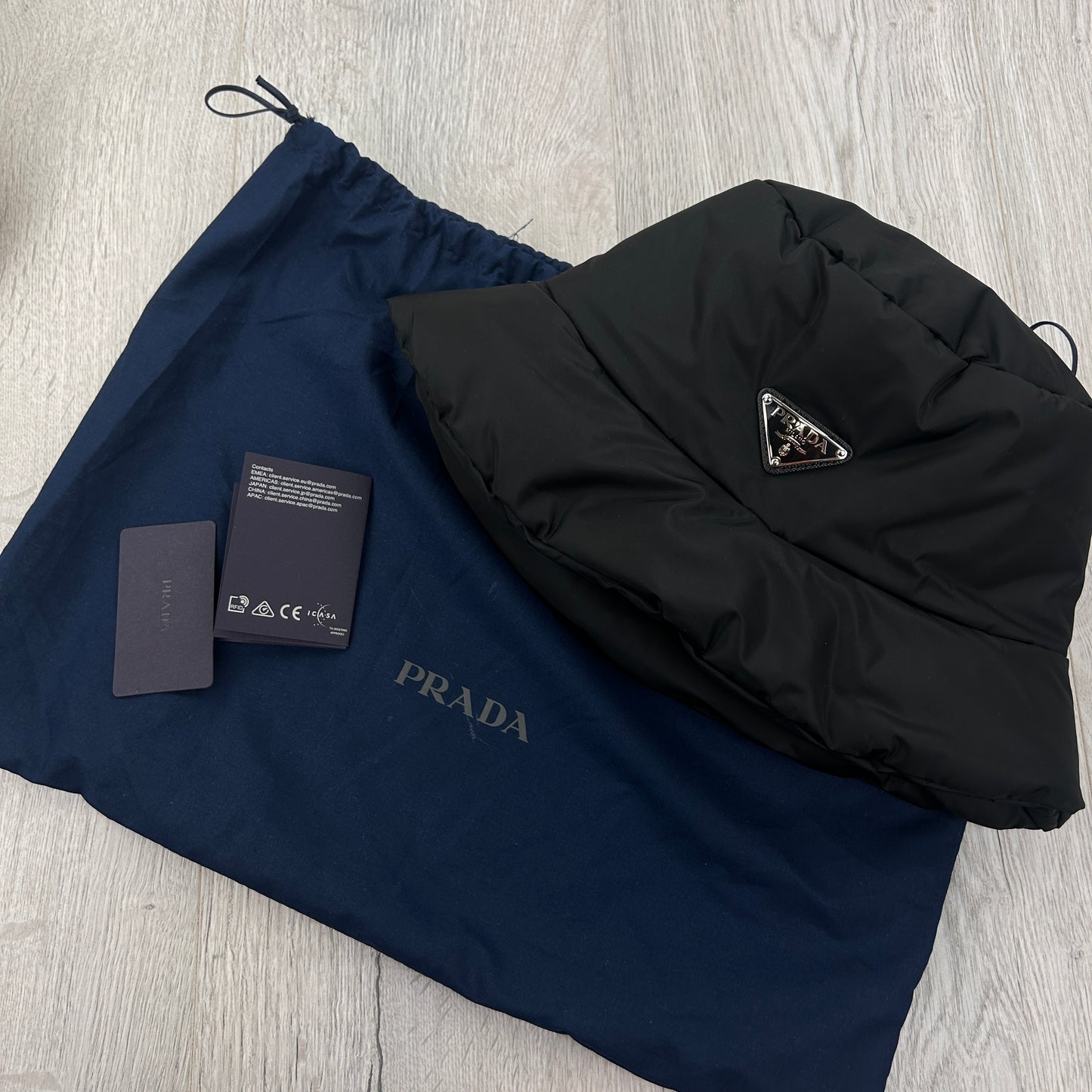 Prada Men’s Black Nylon Padded Bucket Hat