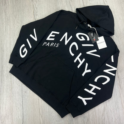 Givenchy Men’s Black Pullover Hoodie Embroidered Logo