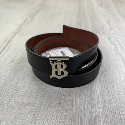 Burberry Men’s Black Thin Reversible TB Belt