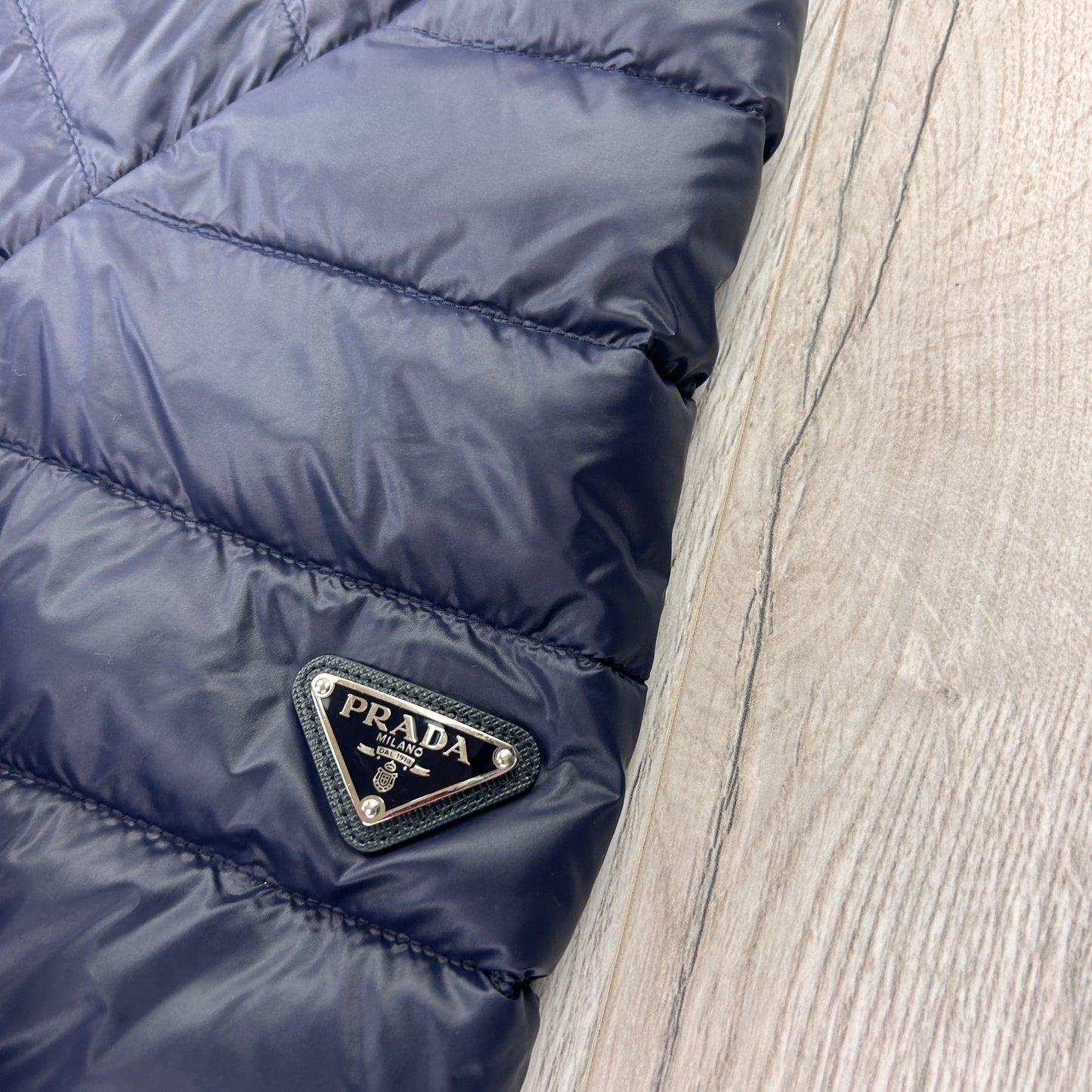 Prada Men’s Navy Hooded Zip-up Down Jacket - XL