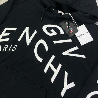 Givenchy Men’s Black Pullover Hoodie Embroidered Logo