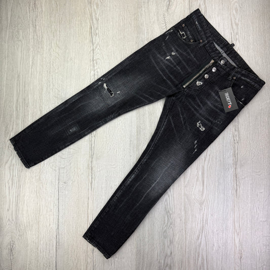 Dsquared2 Men’s Black Distressed Jeans - 46 (Uk 30)