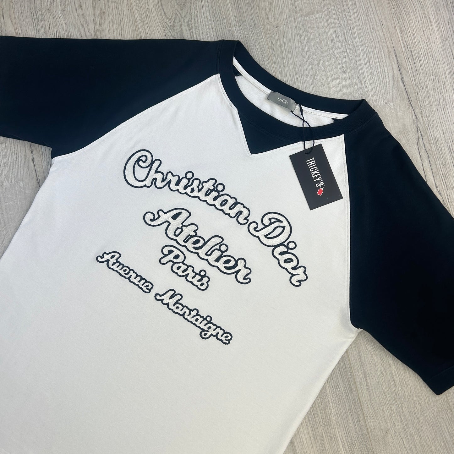Christian Dior Men’s White & Navy ‘Atelier Paris’ T-shirt - Medium Oversized