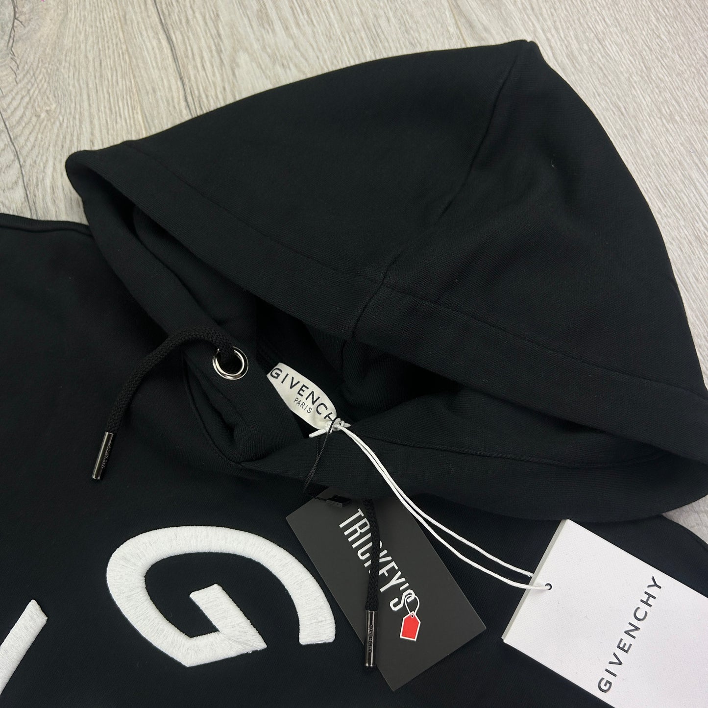 Givenchy Men’s Black Pullover Hoodie Embroidered Logo