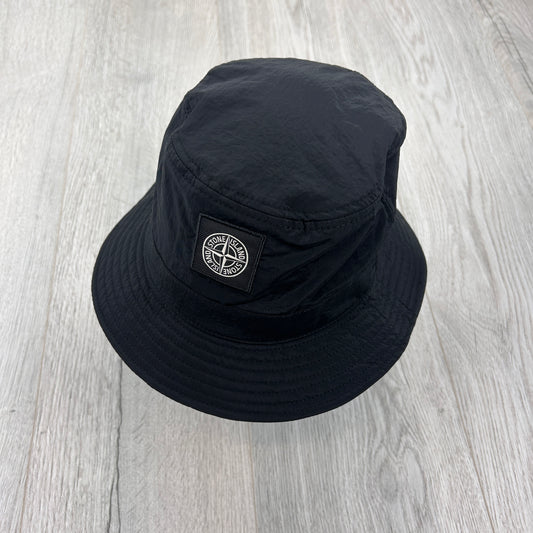 Stone Island Men’s Black Bucket Hat - Medium
