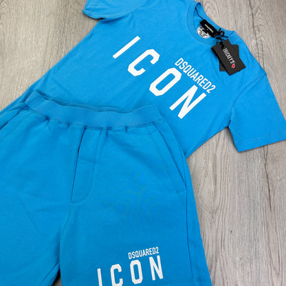 Dsquared2 Men’s ‘ICON’ Blue T-shirt & Short Set