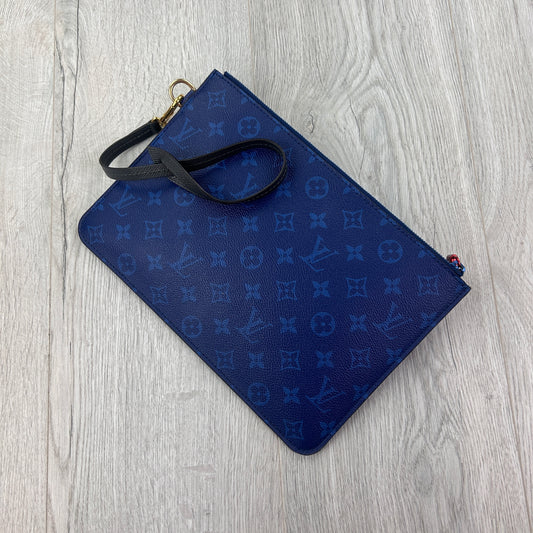 Louis Vuitton Blue Monogram Zip-up Handheld Pochette To-Go With Strap