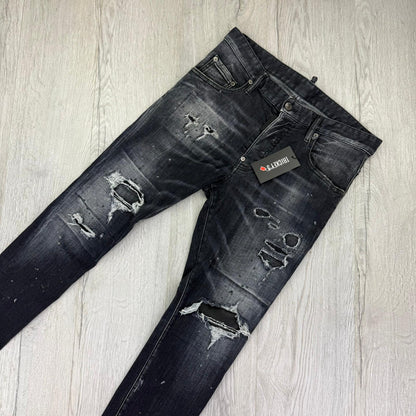 Dsquared2 Men’s Black Distressed Skater Jeans - 46 (Uk 30)