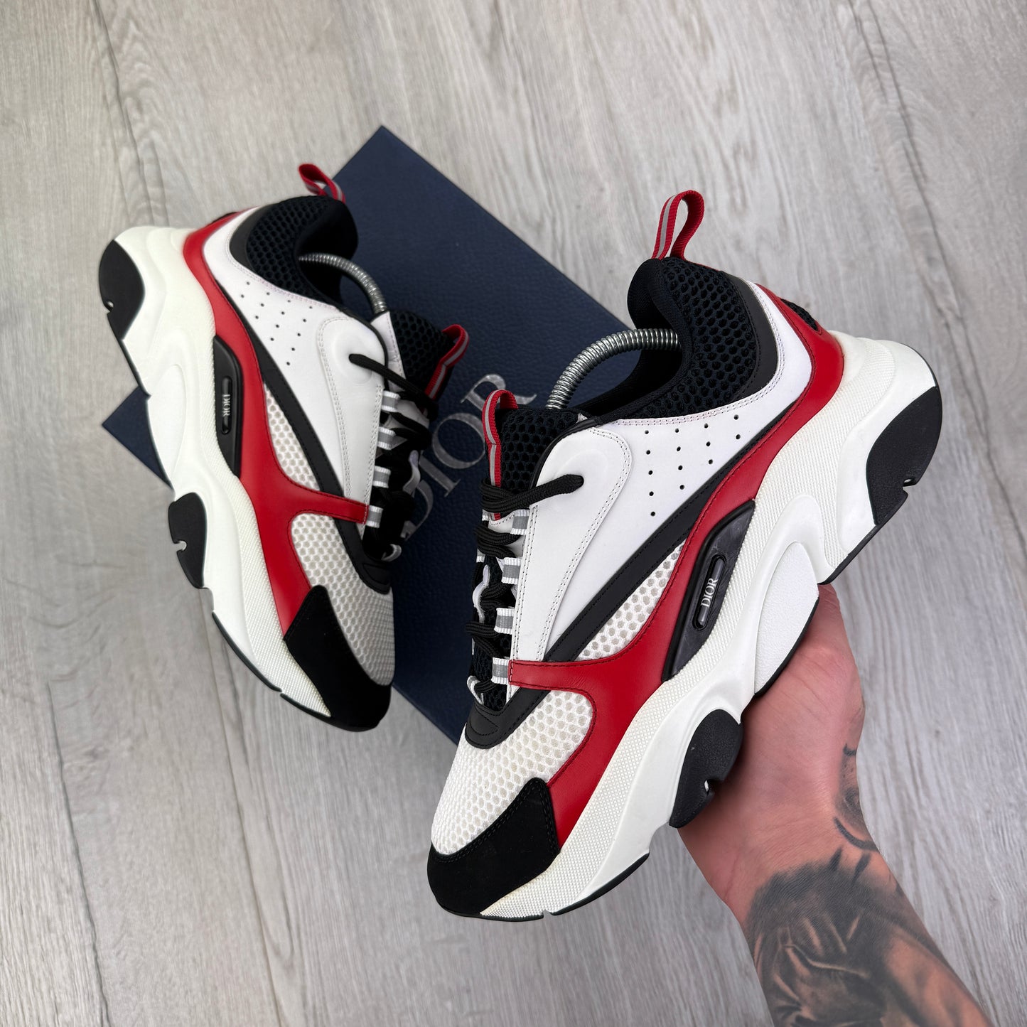 Dior B22 Men’s Red Black White Runners - 43 (Fit Uk 8.5)