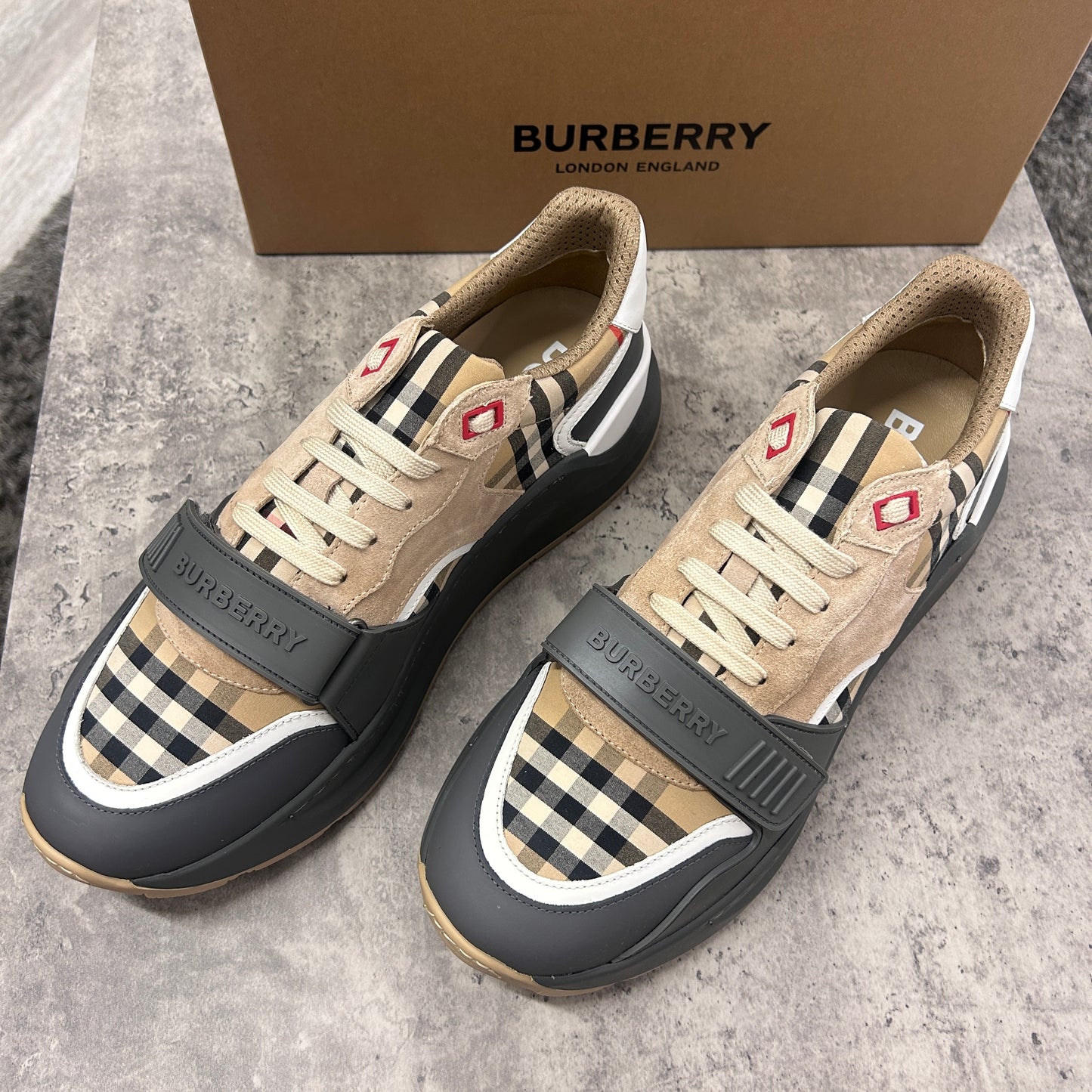 Burberry Men’s Vintage Check, Suede Leather Trainers - UK 10