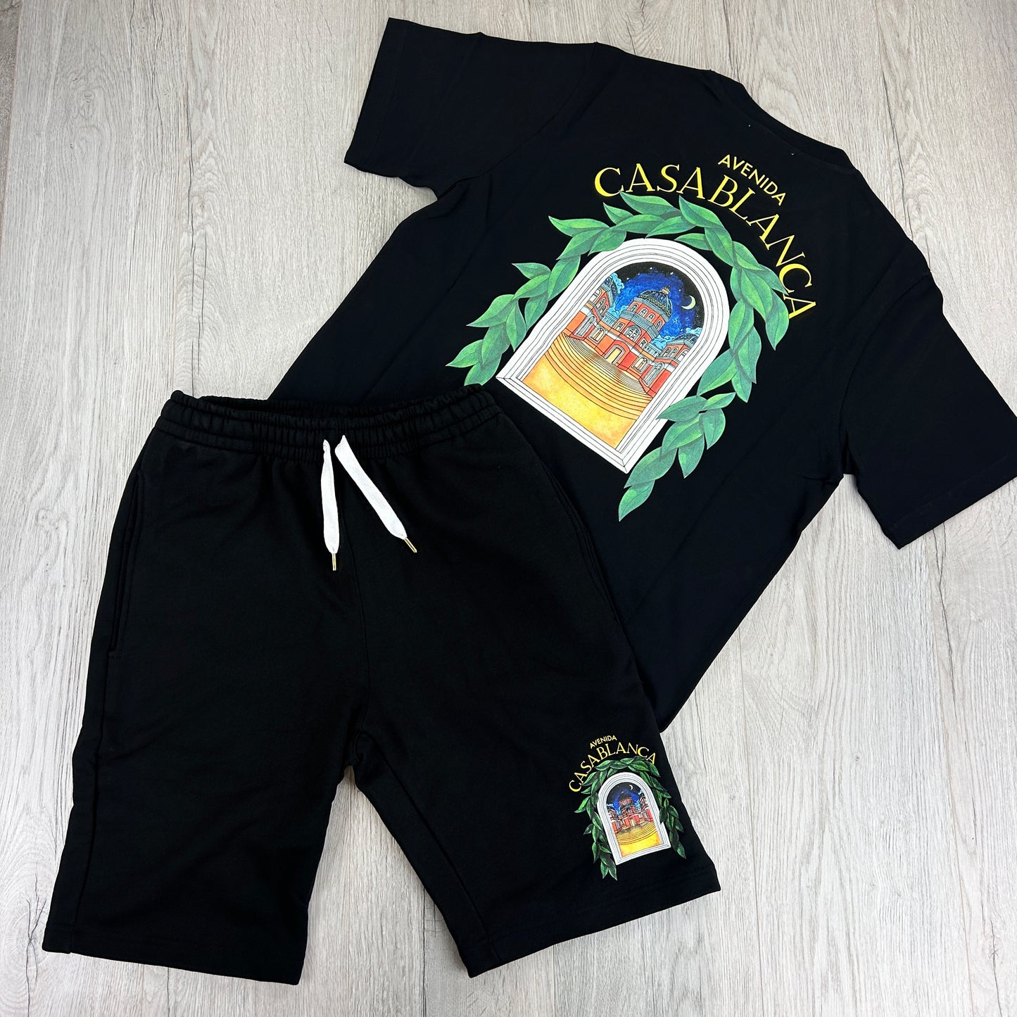 Casa Blanca Avenida Men’s Black T-shirt & Short Set