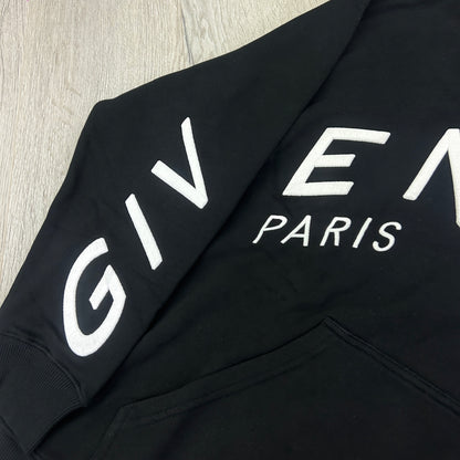 Givenchy Men’s Black Pullover Hoodie Embroidered Logo