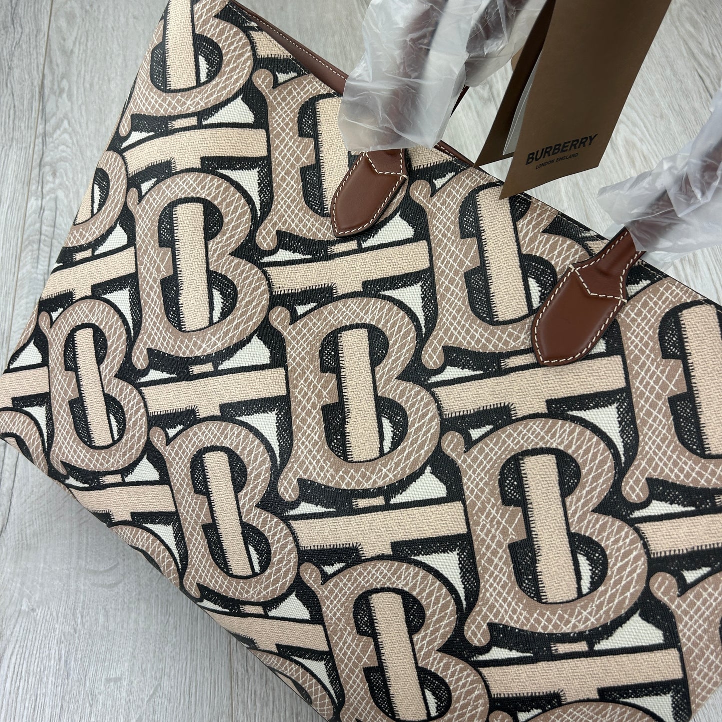 Burberry Women’s Big BT Logo Beach Bag