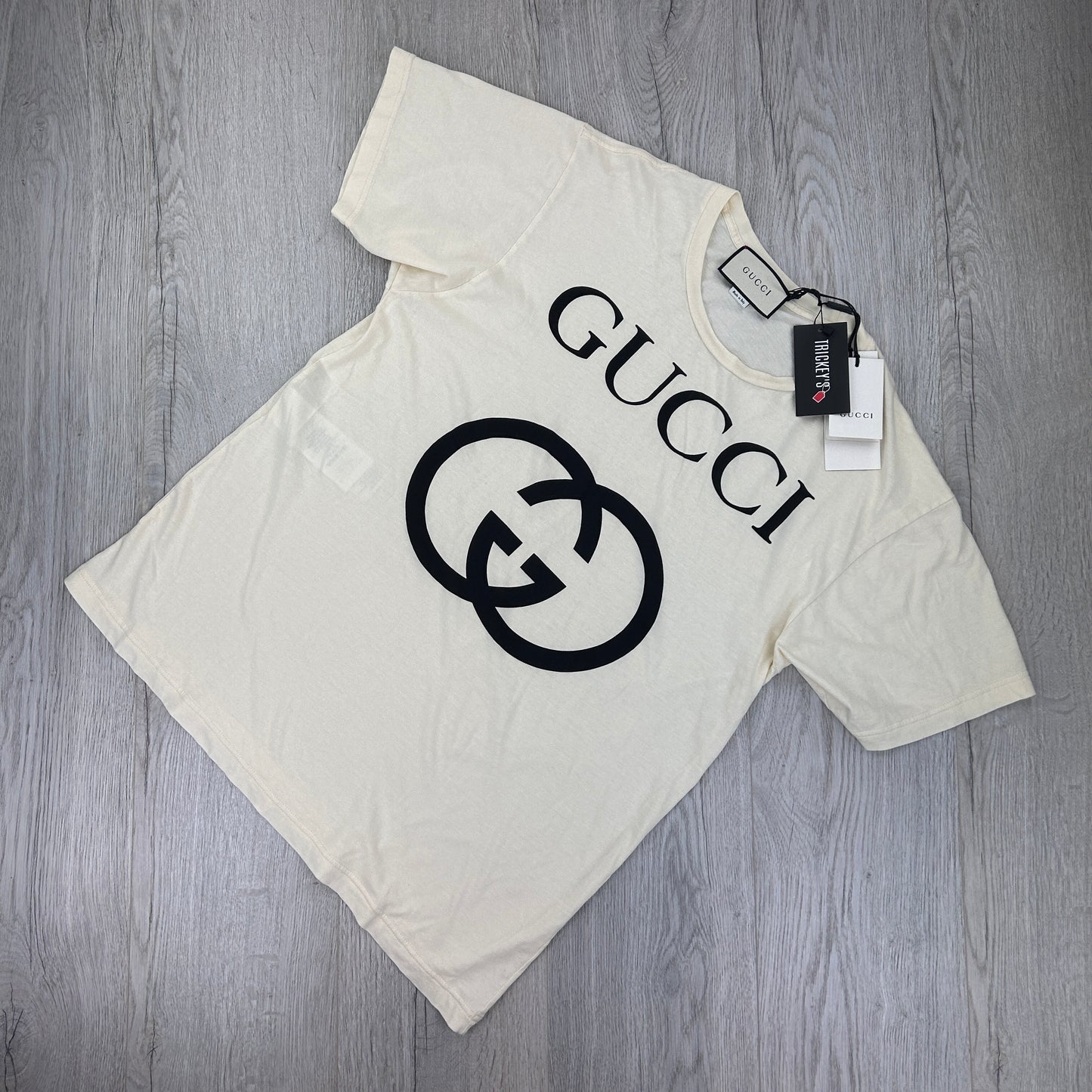 Gucci Men’s Beige Thin GG T-shirt - XXS Oversized