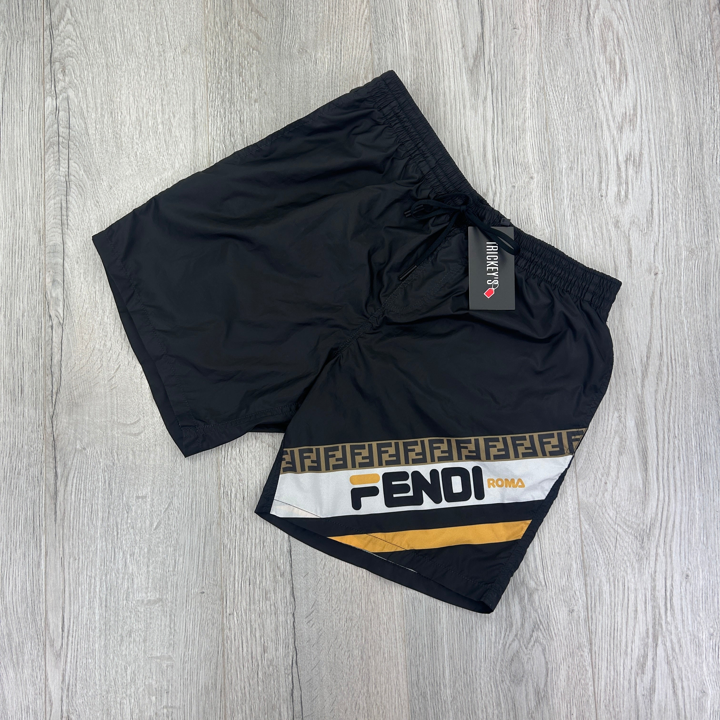 Black fendi shorts best sale