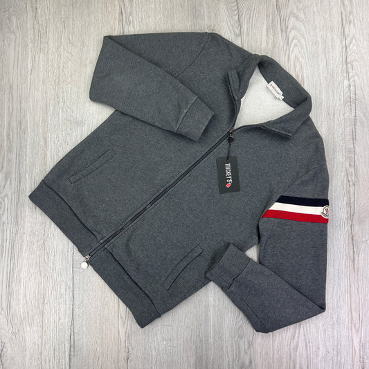 Moncler Maglia Dark Grey Zip-up Fleece - Large Slim