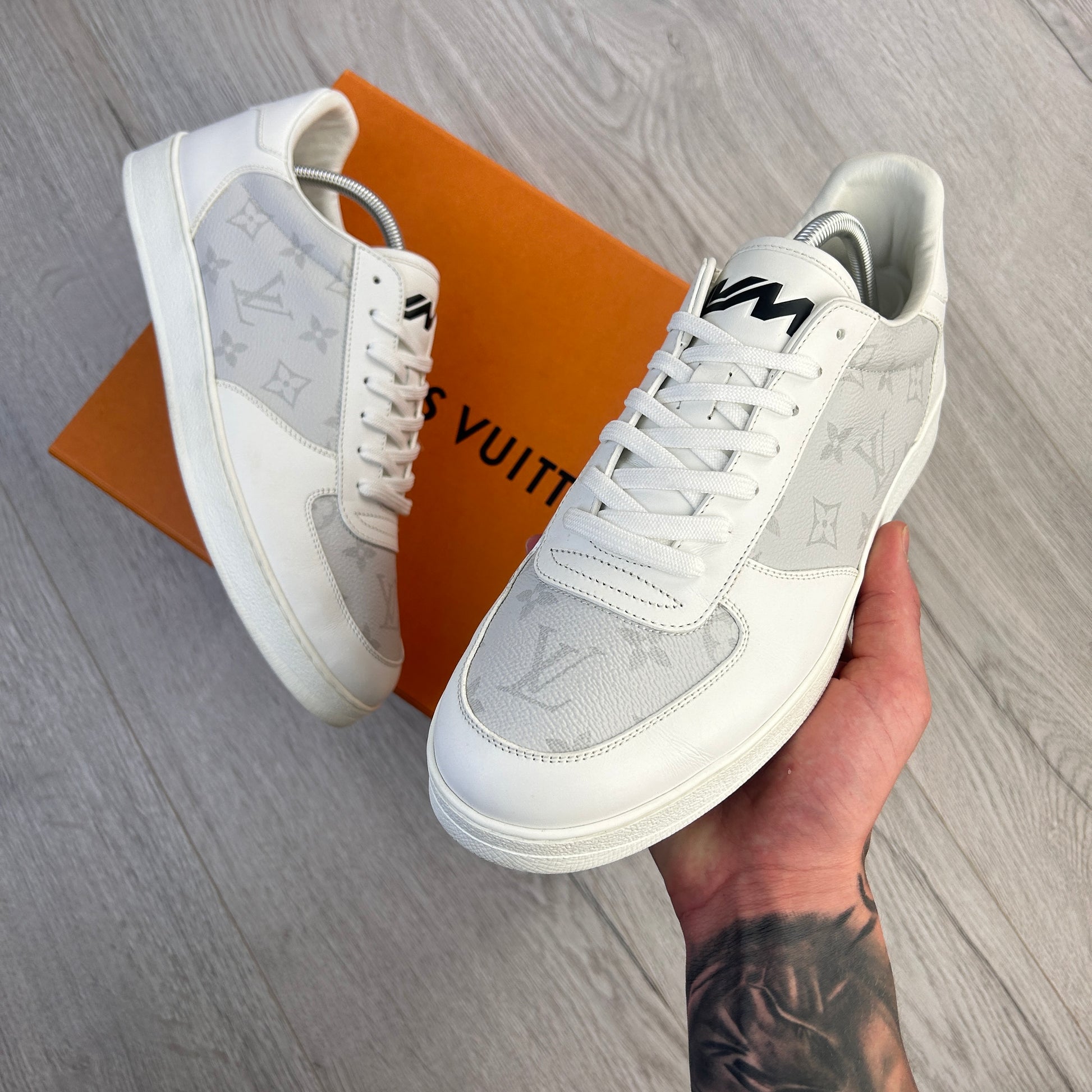 Tattoo leather low trainers Louis Vuitton White size 8 UK in