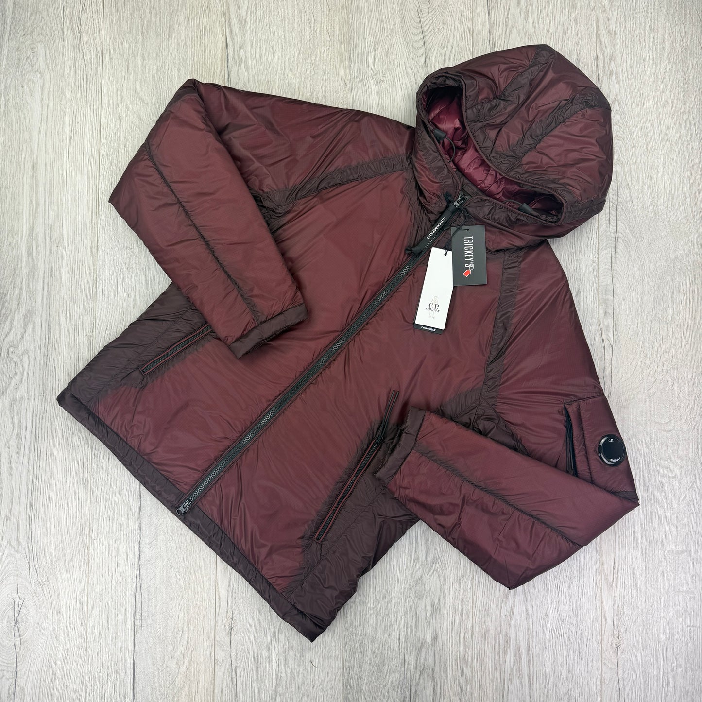 Cp  Company Men’s Burgundy Outline Windbreaker Jacket - Medium