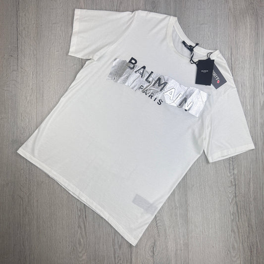 Balmain Men’s White T-shirt - Small Oversized