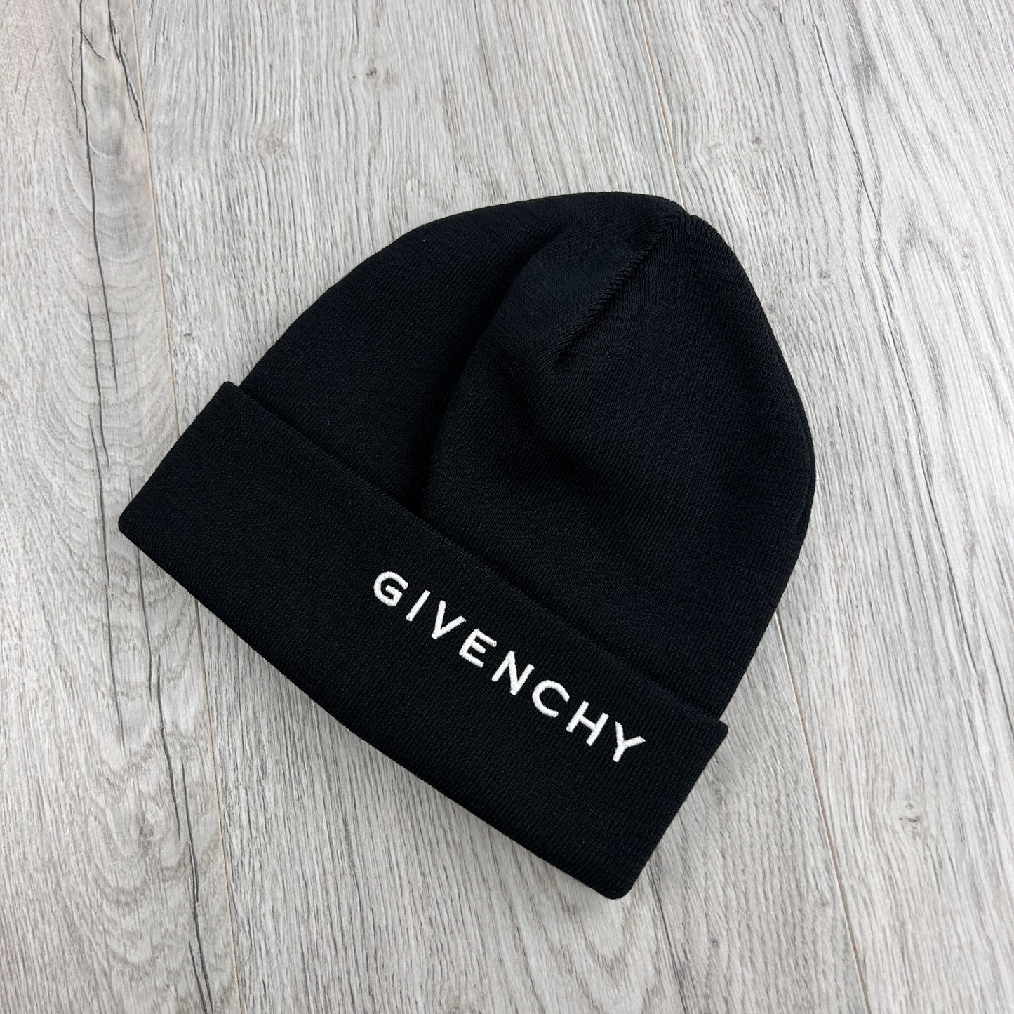 Givenchy Men’s Black Embroidered Logo Beanie