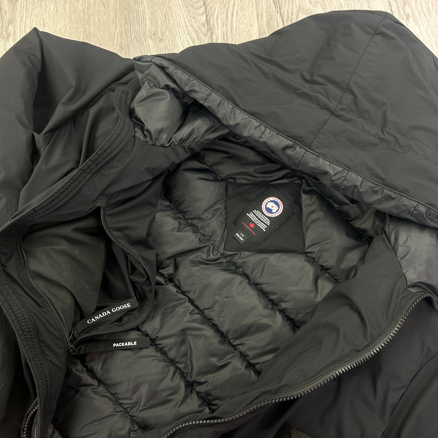 Canada Goose Men’s Black Zip-up Lodge Jacket - Large