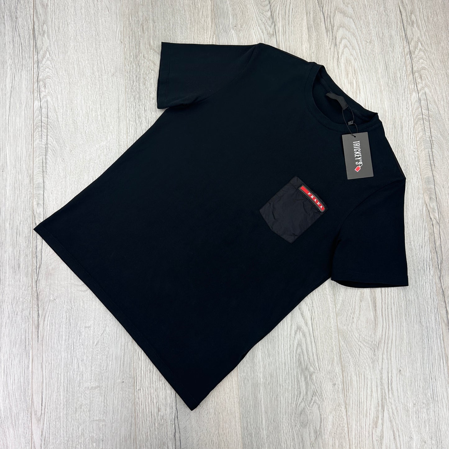 Prada Men’s Black T-shirt Front Pocket - Small