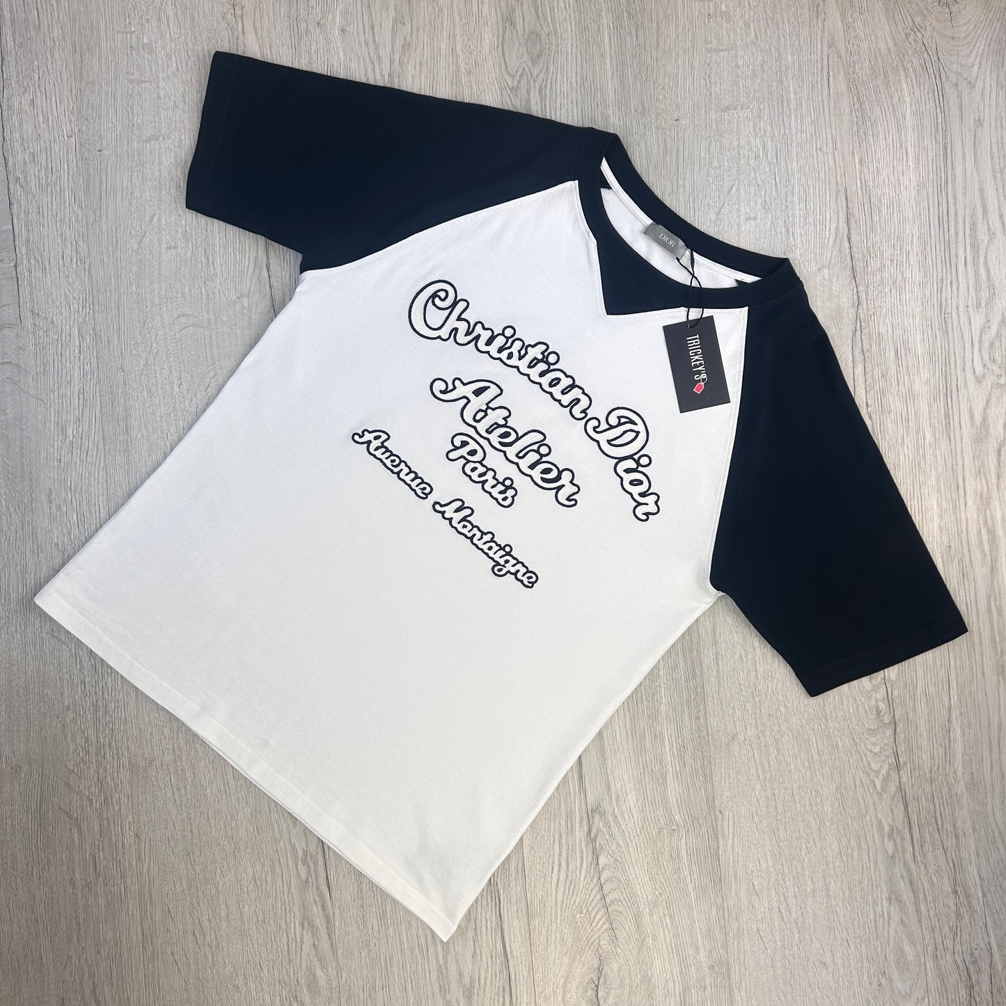 Christian Dior Men’s White & Navy ‘Atelier Paris’ T-shirt - Medium Oversized