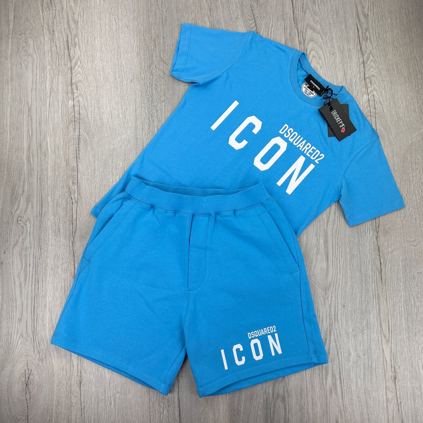 Dsquared2 Men’s ‘ICON’ Blue T-shirt & Short Set