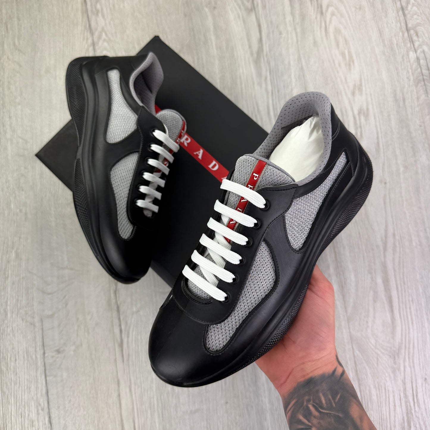 Prada Men’s America's Cup Black & Grey Trainers