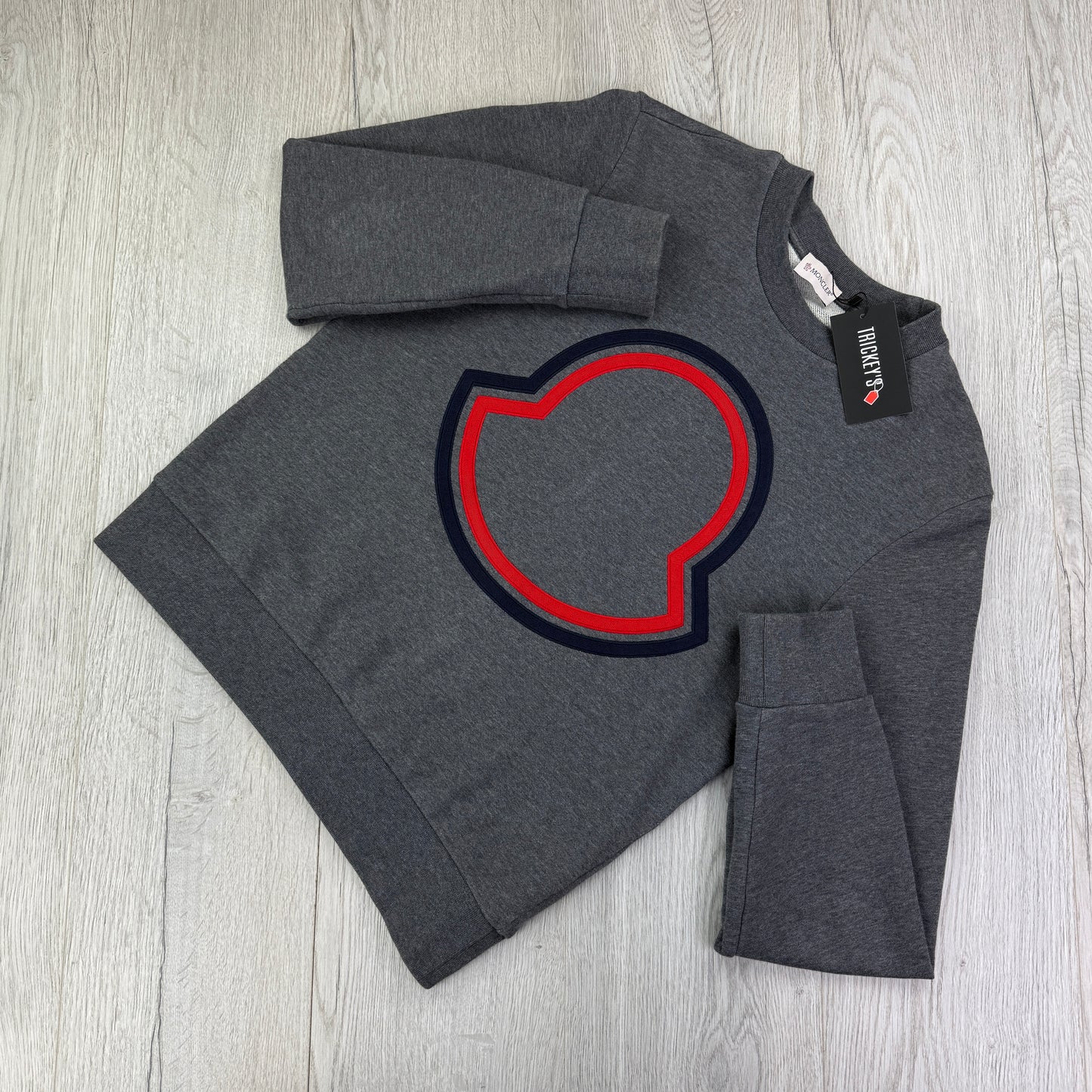 Moncler Men’s Dark Grey Crewneck Jumper - Small