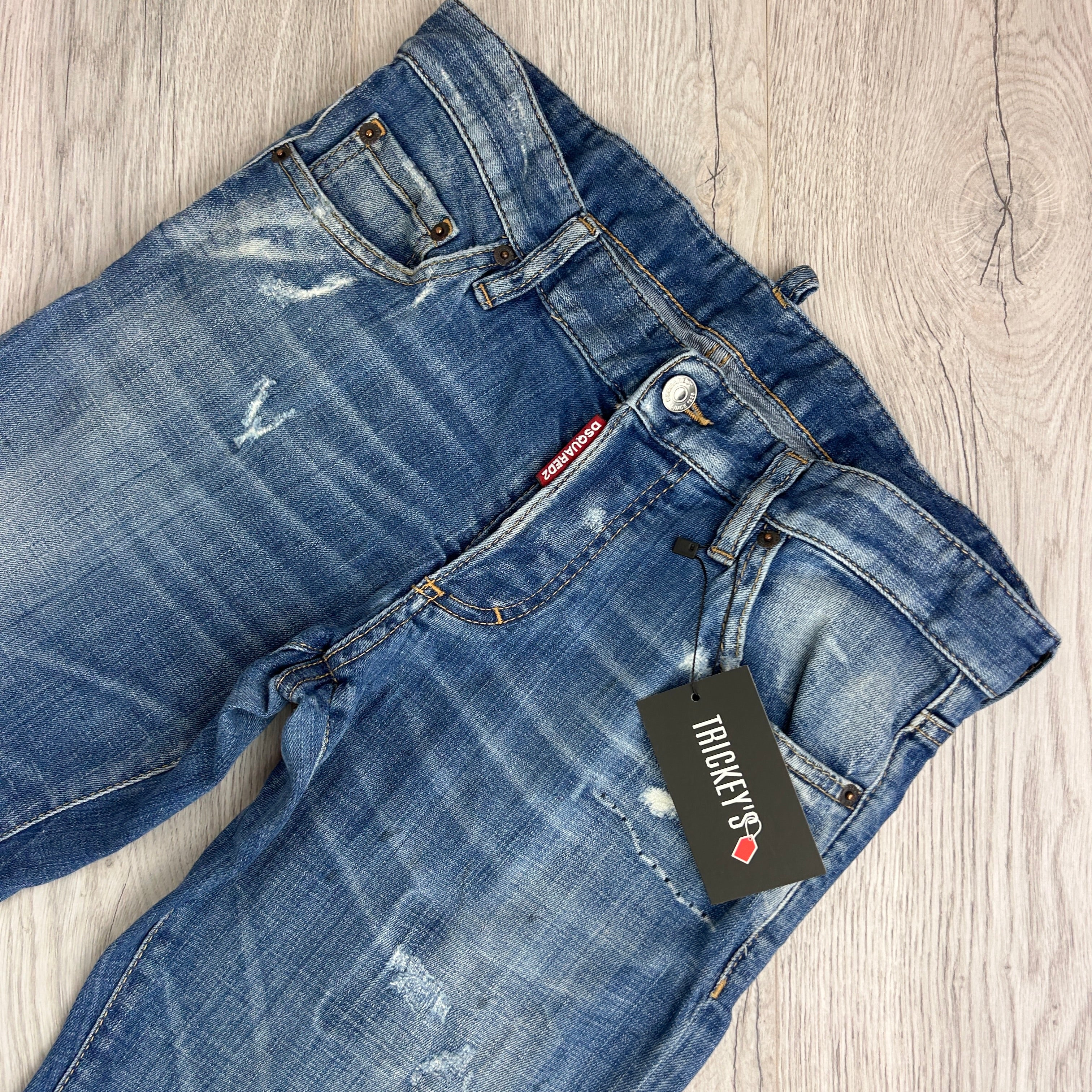 Dsquared2 Men’s Blue Distressed Slim Jeans - 48 (Uk 31/32)