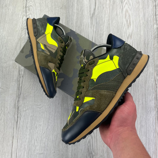 Valentino Men’s Camo Rockrunner Trainers Neon Hint - 41 (Uk 7/7.5)