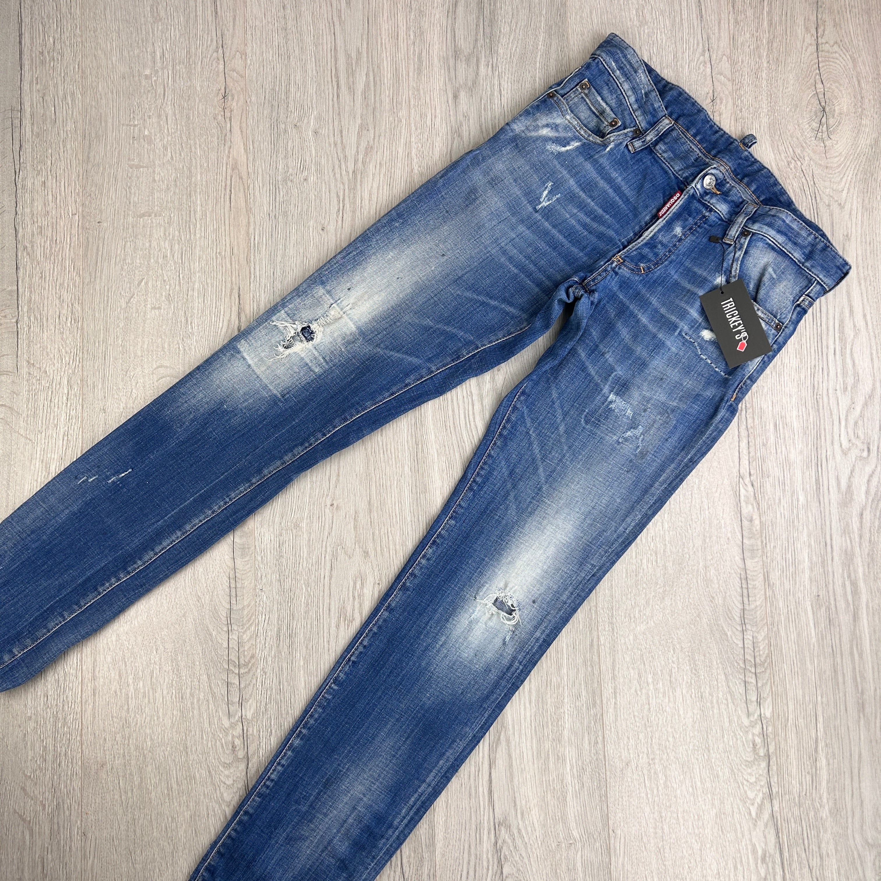 Dsquared2 Men’s Blue Distressed Slim Jeans - 48 (Uk 31/32)