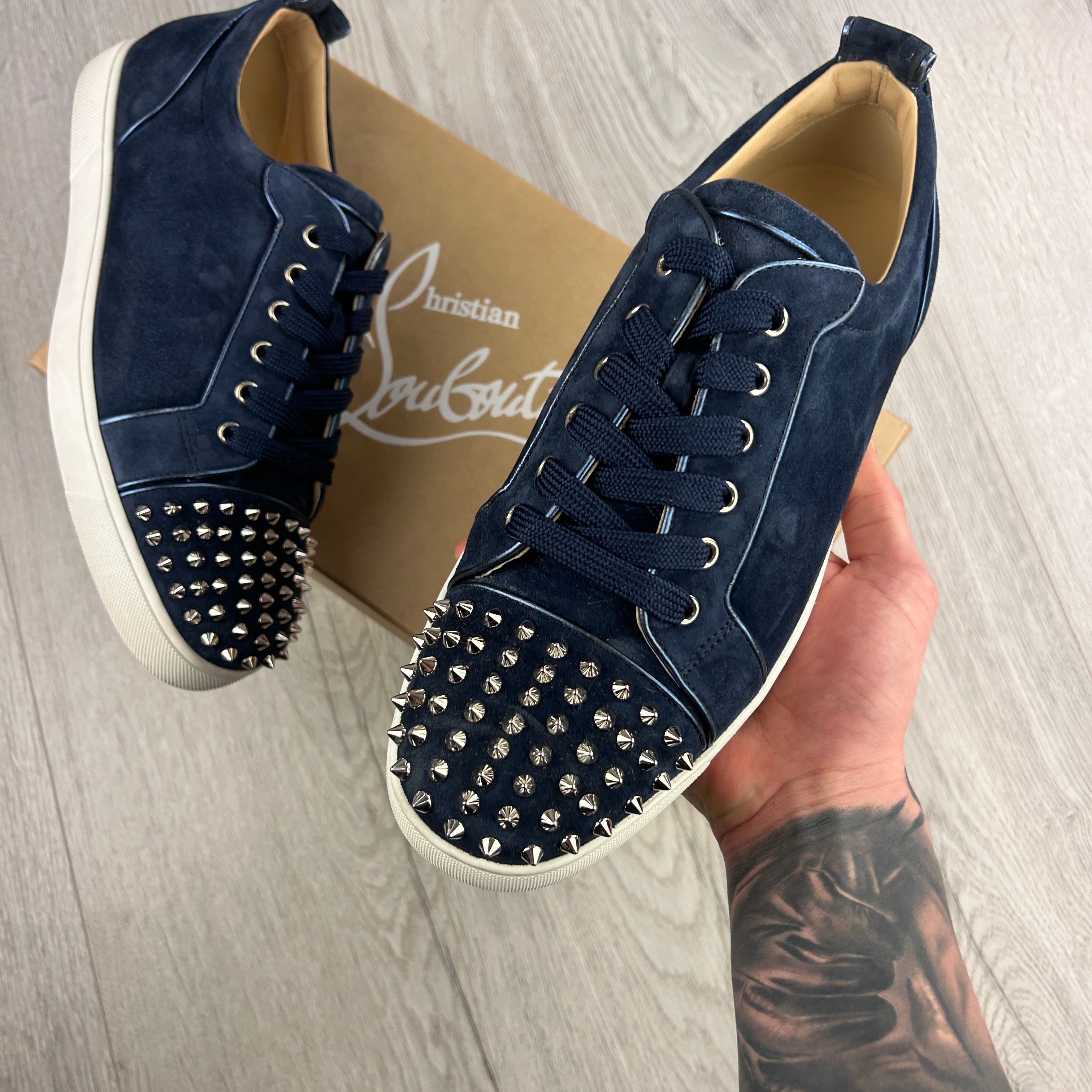 Blue low clearance top louboutins