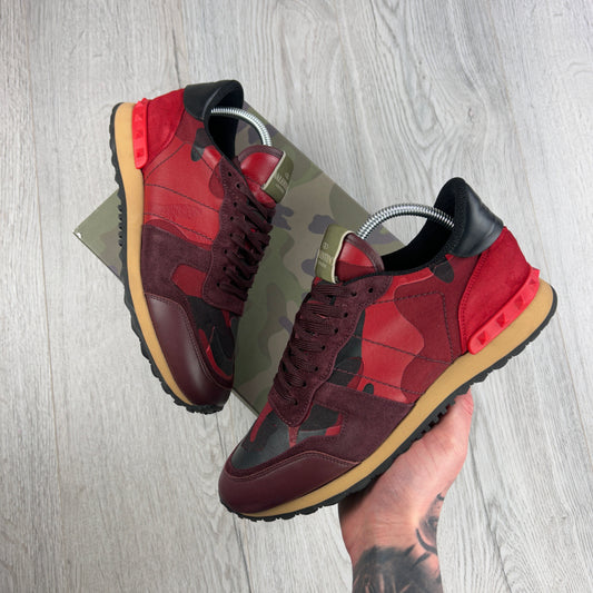 Valentino Men’s Red / Maroon Camo Rockrunner Trainers