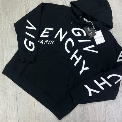 Givenchy Men’s Black Pullover Hoodie Embroidered Logo